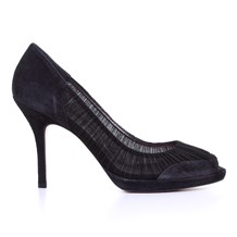 Γυναικεία Παπούτσια Kαλογήρου Private Label-Ύφασμα Πλισέ Και Δέρμα Καστόρι