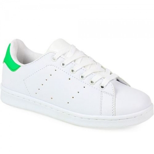 Γυναικεία Sneakers Με Κορδόνια Λευκό/πράσινο