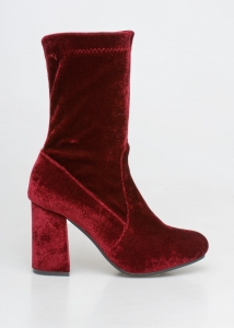 Kylie Velvet Sock Boot, Μπορντό - 38278/6