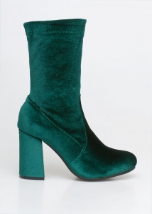 Kylie Velvet Sock Boot, Πράσινο